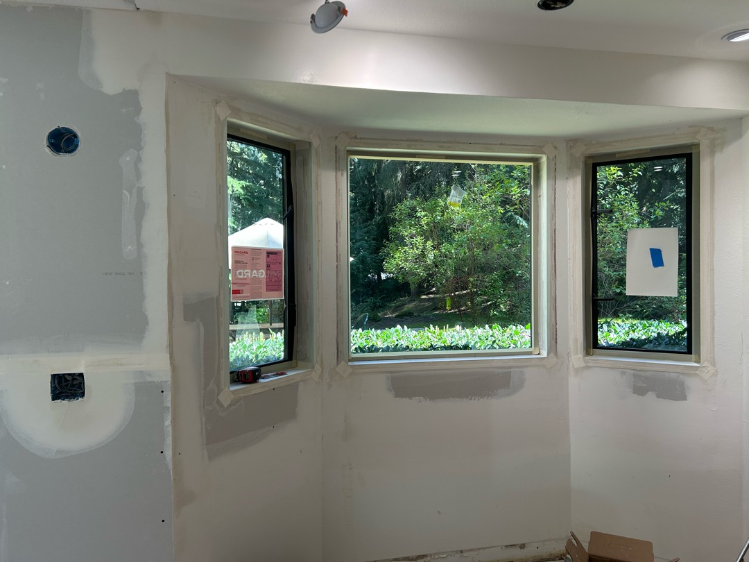 Stairwell patch + paint blend — Fast Patch Drywall work in Redmond
